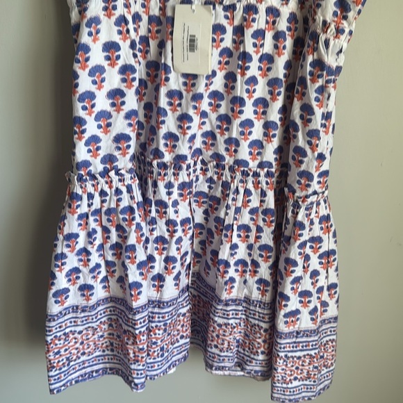 NEW OLIPHANT Smocked Square Neck Mini In Periwinkle In Blue Medium - Picture 9 of 13